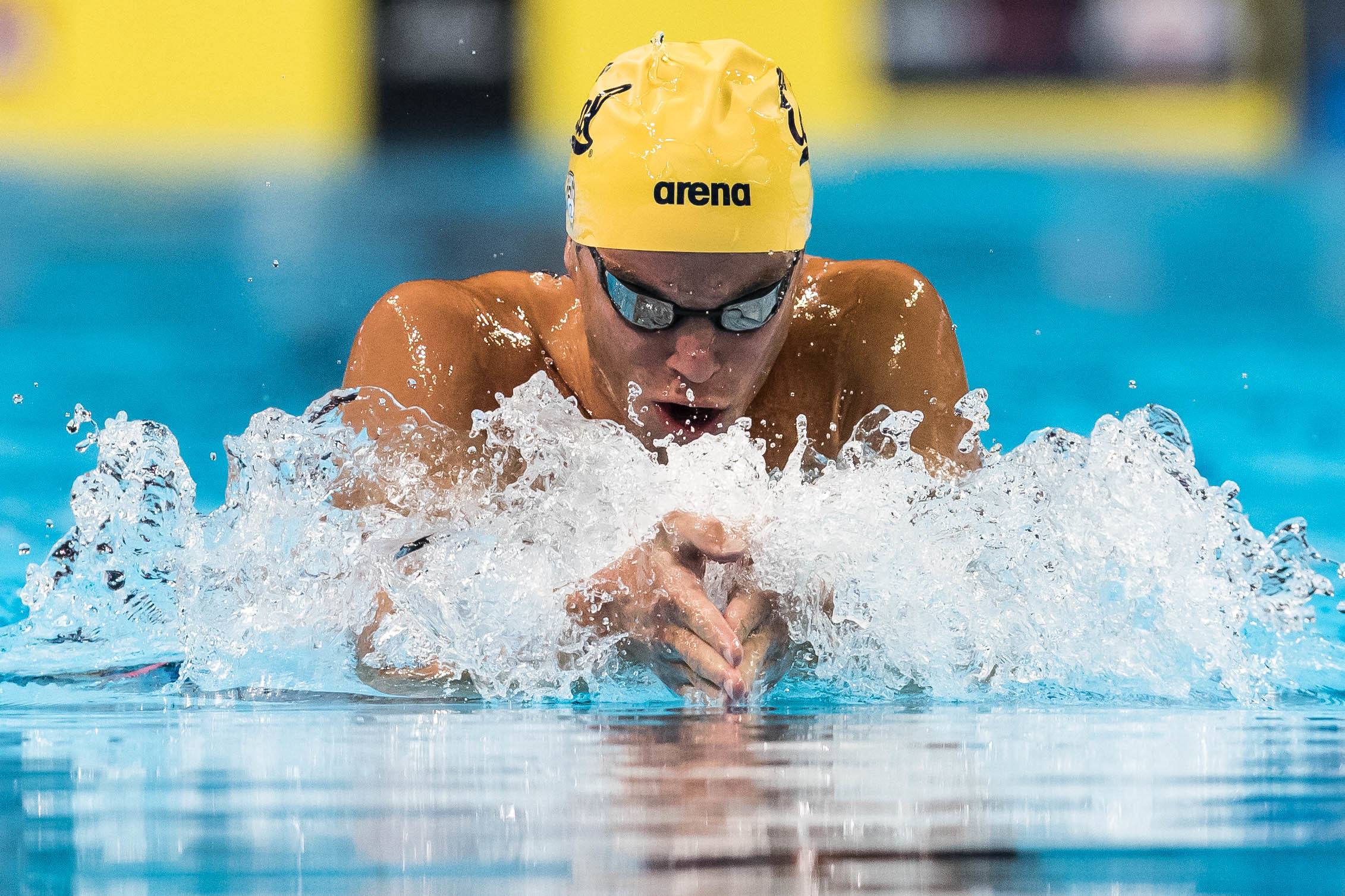 Swim out. Josh Prenot. Scared of swimming.