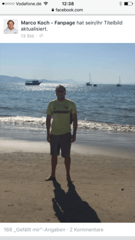 German Swimmer Marco Koch in Florianopolis, Brasil, screenshot, photo: Marco Koch on facebook