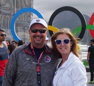 Bob Vincent and wife Erin at the 2016 Rio Olympic Games (courtesy Bob Vincent).