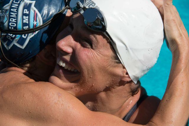 Katie Glenn breaks masters world record in the 50 breaststroke (Photo: Mike Lewis - Courtesy of U.S. Masters Swimming)
