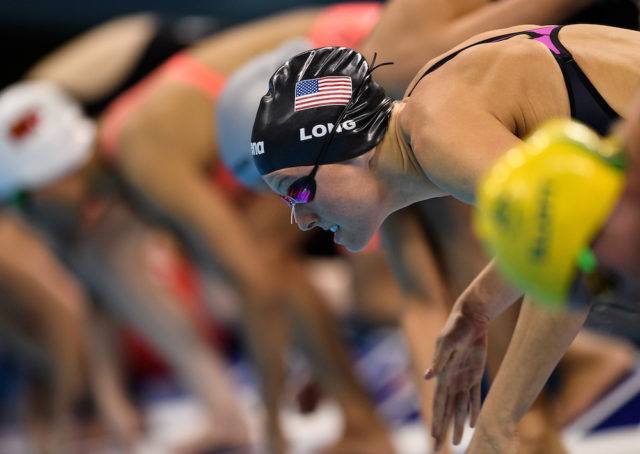 Jessica Long USA prepares to compete in the Women's 100m Butterfly - S8 Final at the Olympic Aquatics Stadium. She finished third. The Paralympic Games, Rio de Janeiro, Brazil, Friday 9th September 2016. Photo: Bob Martin for OIS/IOC. Handout image supplied by OIS/IOC