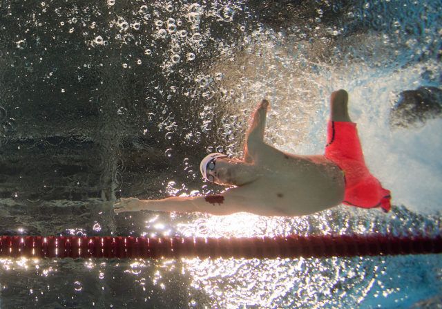 Gustavo Sanchez Martinez MEX competing in the Men's 100m Freesyle S4 in the Olympic Aquatics Stadium. The Paralympic Games, Rio de Janeiro, Brazil, Thursday 8th September 2016. Photo: Bob Martin for OIS. Handout image supplied by OIS/IOC