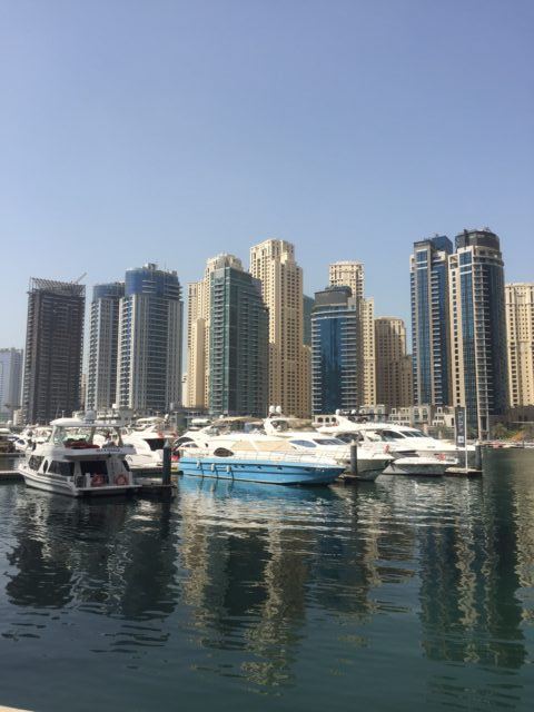 Einige der höchsten Wohngebäude der Welt an der Marina in Dubai