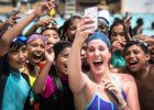Missy Franklin, Los Angeles, California. Missy at the USA Swimming Foundation "Make a Splash" tour stop at the Expo pool in central Los Angeles.