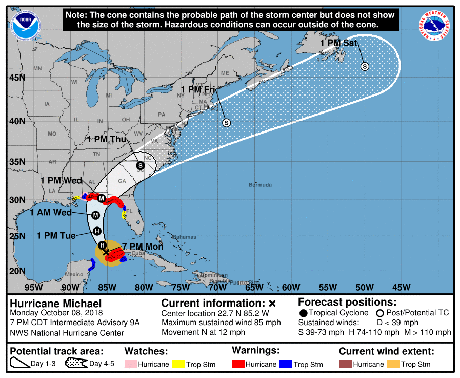 Tropical Storm Michael Will Become a Hurricane Monday Tropical Storm Michael Will Become a Hurricane Monday