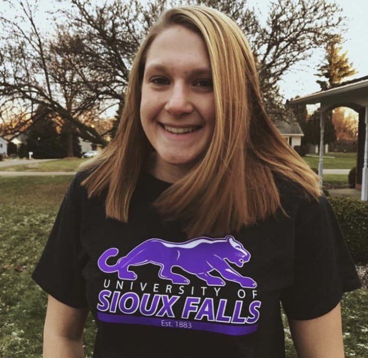 Abby Ford of Mid-Michigan Aquatics Commits to Sioux Falls