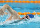 Lewis Clareburt during Session 4 of the AON New Zealand Swimming Champs, National Aquatic Centre, Auckland, New Zealand. Wednesday 7 April 2021 Photo: Simon Watts/www.bwmedia.co.nz, with permission