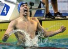 Simone Barlaam celebrating World Record credit Augusto Bizzi/FINP