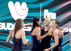 HARRIS Meg JACK Shayna O'CALLAGHAN Mollie WILSON Madison 19th FINA World Swimming Championship, Budapest, 2022 courtesy of Delly Carr, Swimming Australia